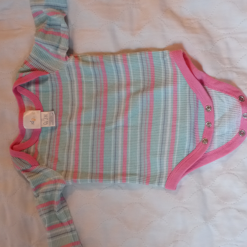 0-3 months onesie, multi colored
